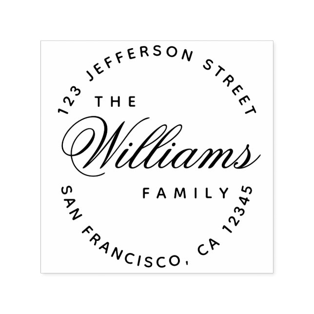 Elegante Calligrafy Family Name Script-Adresse Permastempel (Design)