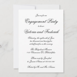 Elegante Calligrafy Formal Engagement Party Einladung