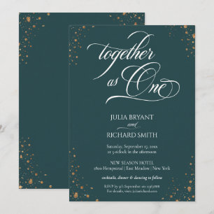 Elegante Calligrafy Gold Confetti Minimalistisch I Einladung