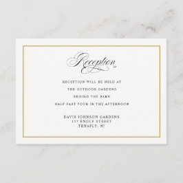 Elegante Calligrafy Gold Empfang Directions Begleitkarte