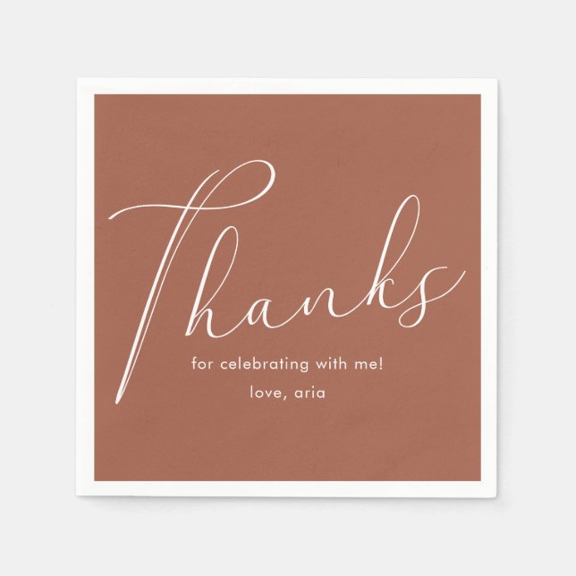 Elegante Calligrafy Graduation Party Danke Serviette (Vorderseite)