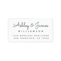 Elegante Calligrafy Names Off-Black Rücksendeadres