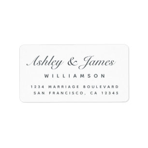 Elegante Calligrafy Names Off-Black Rücksendeadres Adressaufkleber