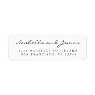 Elegante Calligrafy Names Wedding Rücksendeadresse