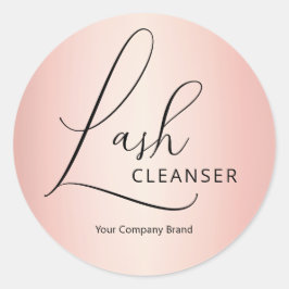 Elegante Calligrafy Rose Gold Eyelash Cleanser Runder Aufkleber