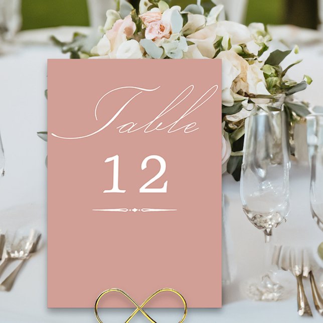 Elegante Calligrafy Rose Gold Wedding Tischnummer (Wedding table number card in rose gold from my Wedding Colors collection)