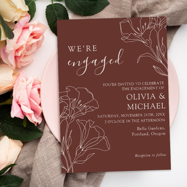 Elegante Calligrafy Simple Engagement Party Einladung (Von Creator hochgeladen)