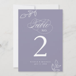 Elegante Calligrafy Violet Tischnummer