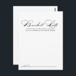 Elegante Calligrafy Wedding Bucket List Cards Postkarte<br><div class="desc">Diese eleganten kalligraphischen Eimerkarten sind die perfekte Wahl für einen rustikalen Hochzeitsempfang oder Brautparty. Das schlichte und stilvolle Design zeichnet sich durch klassische und extravagante Schrift-Typografie in Schwarz und Weiß aus. Ändern Sie den Wortlaut in Anzug jedes Lebensereignisses. Das Schild der Schaufelliste wird separat verkauft.</div>