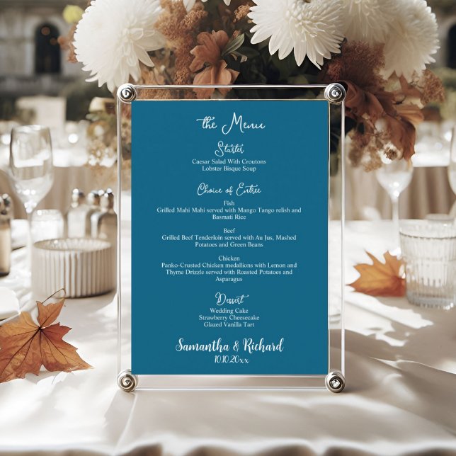 Élégante calligraphie 5x7" Mariage Table menu plat (Créateur téléchargé)