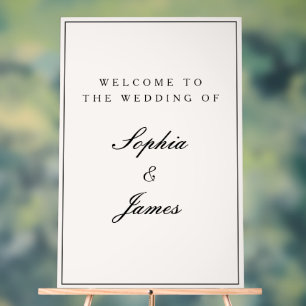 Élégante calligraphie Black Frame Welcome Mariage