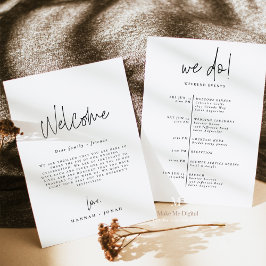 Élégante calligraphie | Carte de sac de bienvenue 