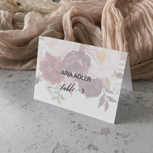 Élégante calligraphie Cartes d'escorte florale d