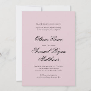 Elegante Calligraphie Classic Dusty Pink Wedding Einladung