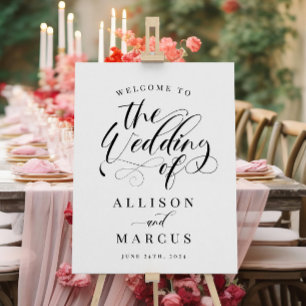 Élégante calligraphie Classic Mariage Affiche de b