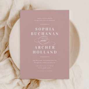 Elegante Calligraphie Dusty Pink Wedding Einladung