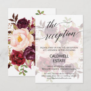 Elegante Calligraphie-Empfang-Karte verblasst Begleitkarte