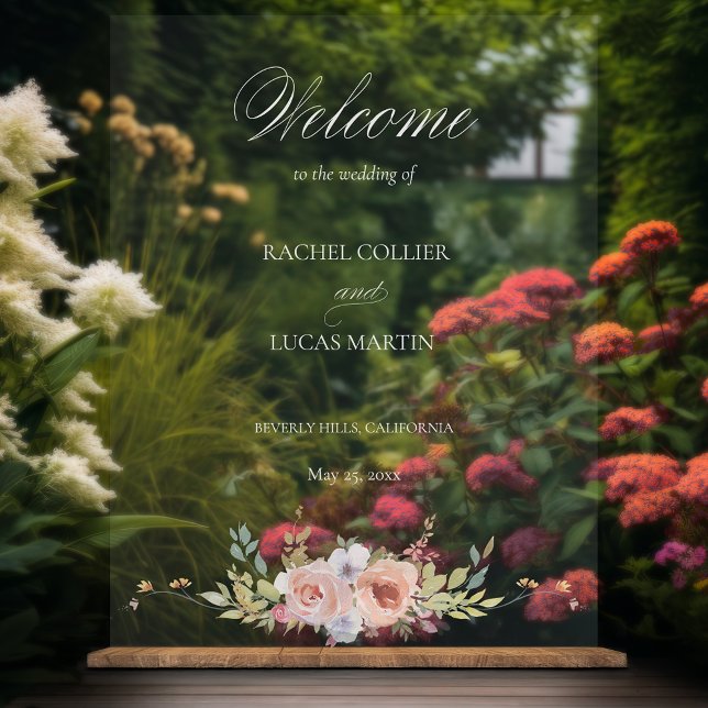 Élégante calligraphie florale Pastel Boho (Créateur téléchargé)