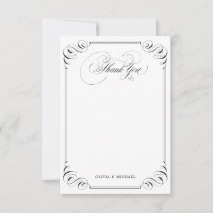 Élégante calligraphie florissante vintage merci