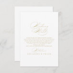 Elegante Calligraphie Gold Hochzeit wünschend gut Begleitkarte<br><div class="desc">Diese elegante kalligraphische goldene Hochzeit,  die eine gut umschließende Karte wünscht,  ist perfekt für eine rustikale Hochzeit. Das einfache und stilvolle Design zeichnet sich durch klassische und extravagante Schriftzeichen in Gold aus.</div>