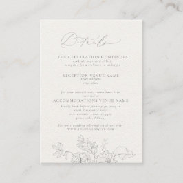 Elegante Calligraphie Gray Floral Wasserfarben Det Begleitkarte