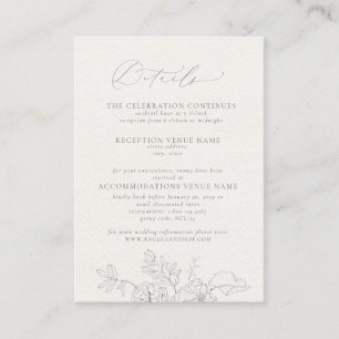 Elegante Calligraphie Gray Floral Wasserfarben Det Begleitkarte