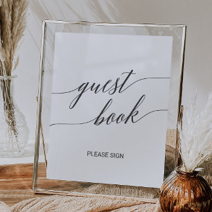 Élégante calligraphie gris foncé Livre d'or