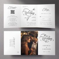 Elegante Calligraphie Hochzeit Schwarz & Weiß