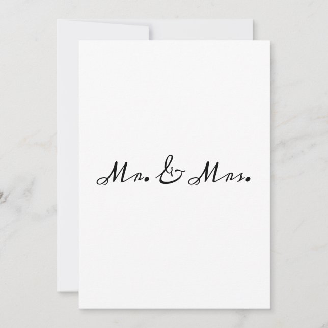 Élégante calligraphie M. et Mme Faire-part de mari (Devant)