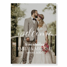 Élégante calligraphie Mariage photo Bienvenue