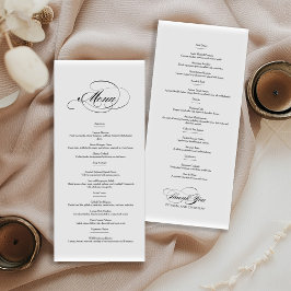 Elégante calligraphie menu mariage double face