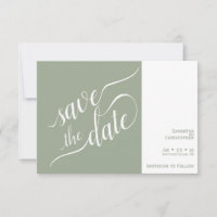Elegante Calligraphie Minimalistisch Sage Green We