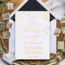 Elegante Calligraphie Moderne Gold Confetti Weddin