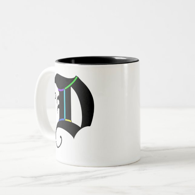 Élégante calligraphie Monogramme Lettre D Mug (Devant gauche)