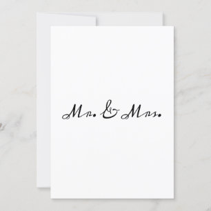 Elegante Calligraphie Mr.& Mrs. Wedding Einladung