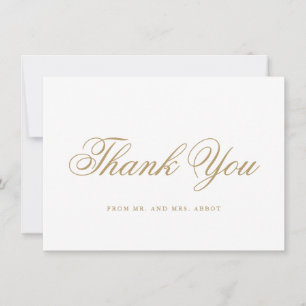 Elegante Calligraphie - Nicht-Foto-Goldhochzeit Dankeskarte