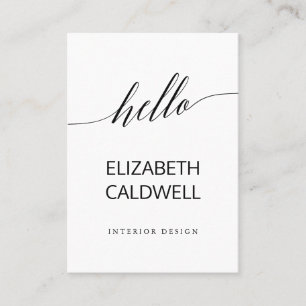 Élégante calligraphie noire Bonjour Carte de visit