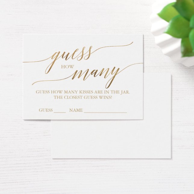 Élégante Calligraphie Or Devine Combien De Baisers (Bureau)