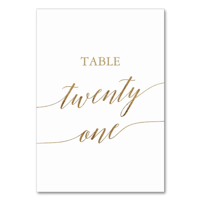 Élégante calligraphie Or Numéro de table Vingt et  (Par défaut)