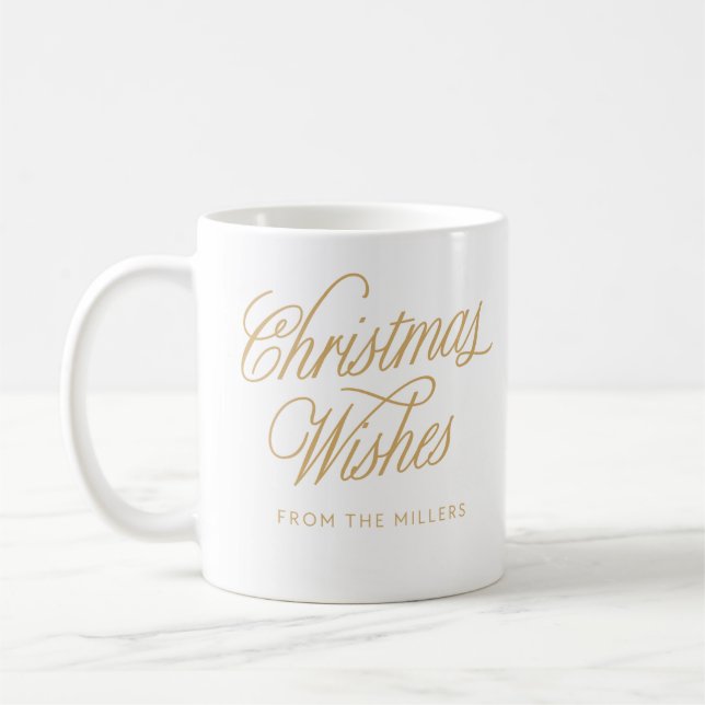 Élégante calligraphie OrLettres Mug de Noël (Gauche)