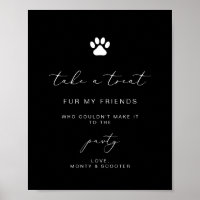 Élégante calligraphie Pet Pawty Favoriser affiche