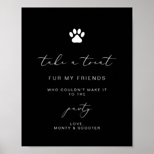 Élégante calligraphie Pet Pawty Favoriser affiche