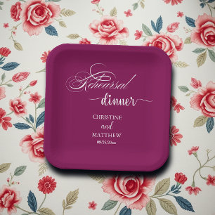 Elegante Calligraphie Probe Abendessen Pappteller