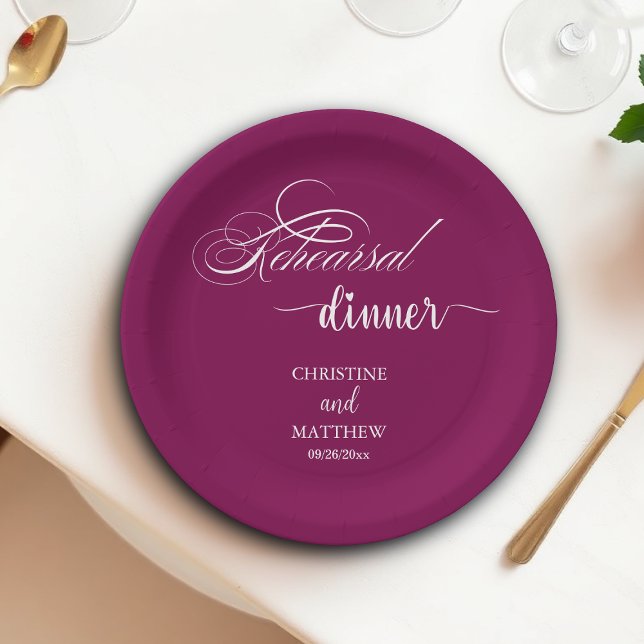 Elegante Calligraphie Probe Abendessen Pappteller (Von Creator hochgeladen)