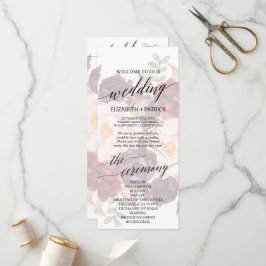 Élégante calligraphie | Programme de mariage flora