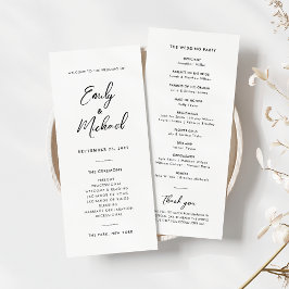 Élégante calligraphie Programme de mariage minimal