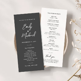 Élégante calligraphie Programme de mariage minimal