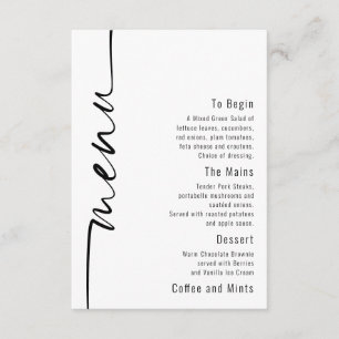 Élégante calligraphie QR Code Carte de menu Mariag