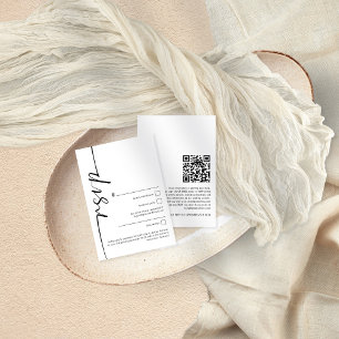 Élégante calligraphie QR Code Mariage Carte RSVP