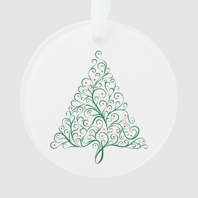 Élégante calligraphie rouge et verte Arbre de Noël (devant)